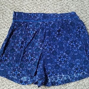 Blue patterned shorts